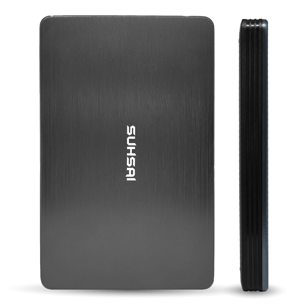 SUHSAI Disco rigido esterno 120 GB USB 3.0 leggero disco rigido per backup e archiviazione dati, disco rigido portatile da gioco, HDD con memoria avanzata per laptop da gioco, PC, Mac, desktop, grigio - 1