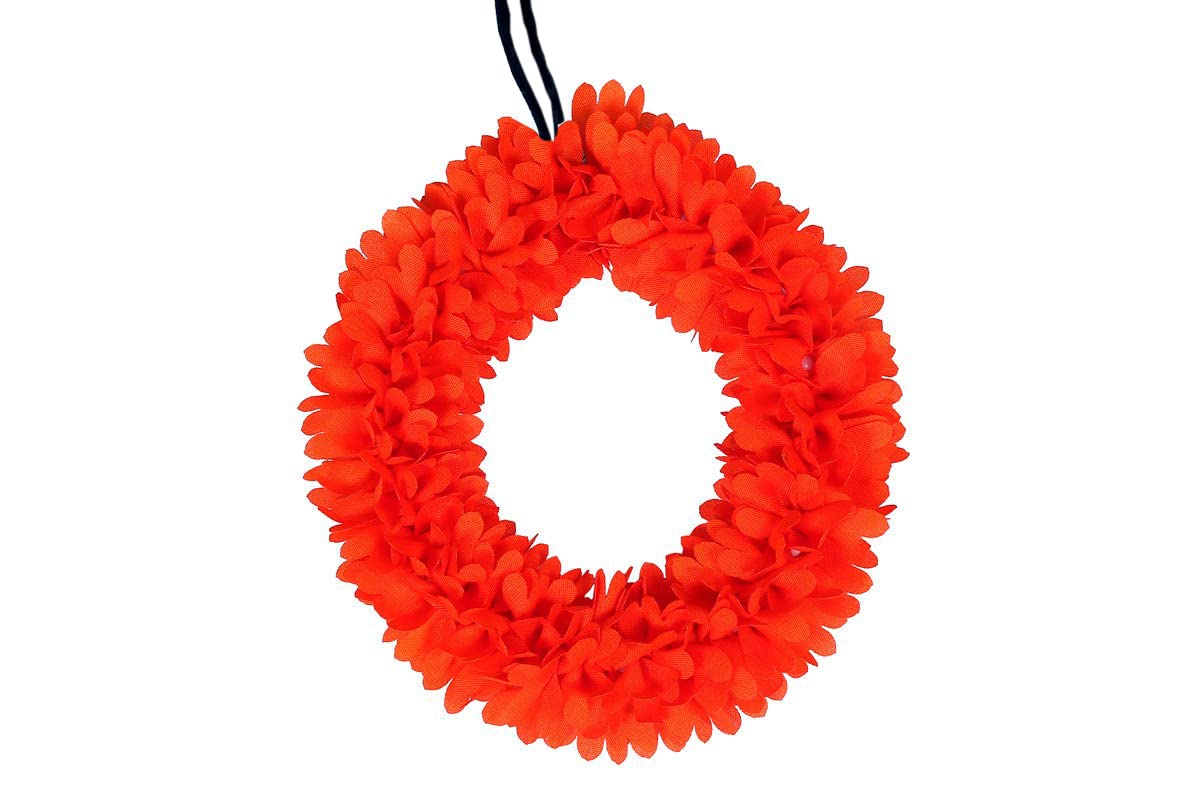 SR FANCY MART Flowers Park Artificial Flower for Indian Classical Dance/mullai MODL/Colour Orange / 12 inch Length/bharatham/kuchipudi/Dance Flower/Hair Bun/Decor