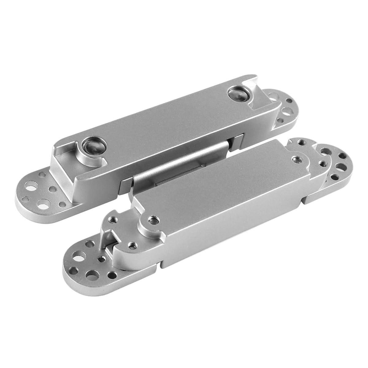 Nicear Hidden Door Hinge Invisible Concealed Hinges 180 Degree Adjustable Cross Hidden Hinge for Cabinets and Doors Suitable for 35mm to 850mm Doors Silver Color - Image 2
