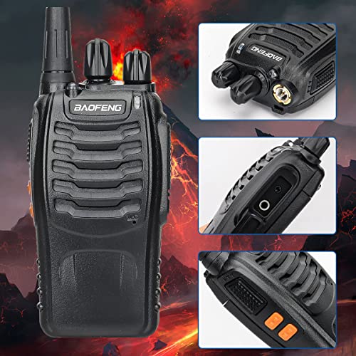 Baofeng Walkie Talkies Rechargeable Long Range Two-Way Radios With Earpieces,2-Way Radios Uhf Handheld Transceiver Walky Talky With Flashlight Li-Ion Battery And Usb Charger（2 Pack） #TOP6