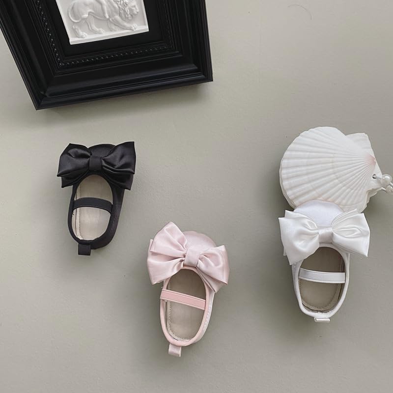Baby Girl Infant Mary Jane Flats Shoes, 0-6, 6-12, 12-18 Months Prewalker Baby Bowknot Princess Dress Shoes3