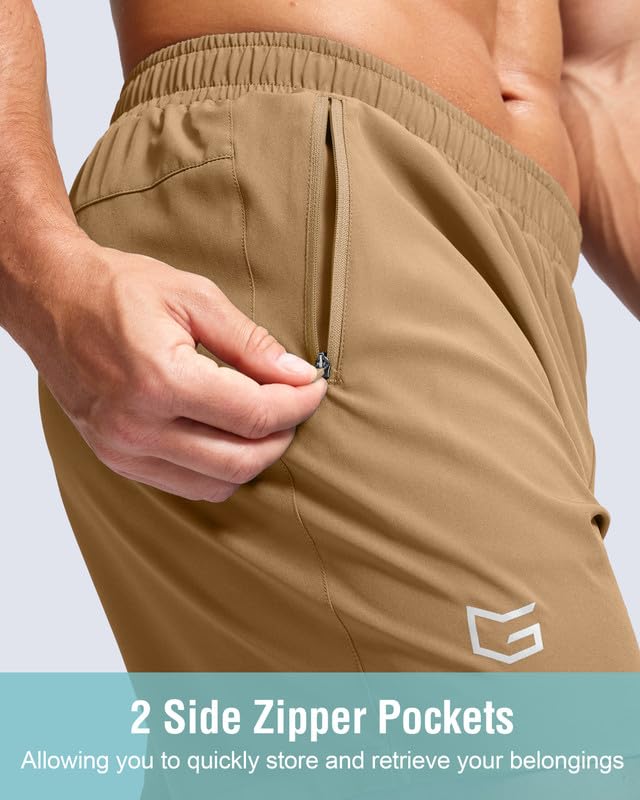 Image of G Gradual Men's Athletic Running Shorts with Zipper Pockets Quick Dry 7 inch / 5 inch / 9 inch Workout Gym Shorts for Basketball Hiking