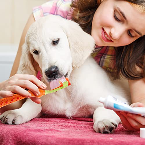 5 Pcs 3 Head Dog Toothbrush Dental Oral Care Pet Dog Tooth Brush Dog Tooth Brushing Kit For Puppy Cat Easy Cleaning Mouth Teeth Removing Bad Breath Tartar, 5 Colors #TOP4