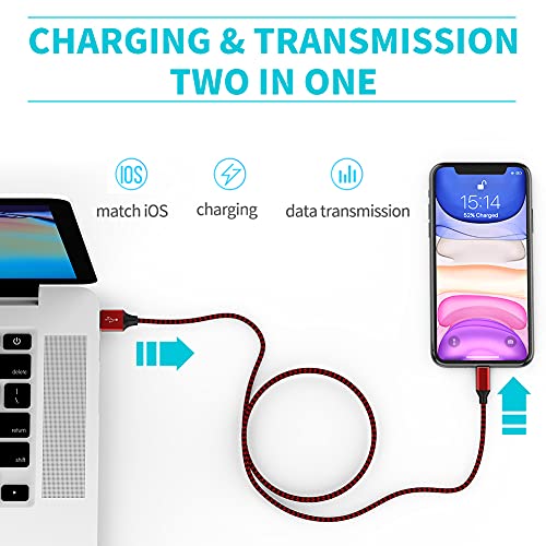 5Pack(3/3/6/6/10 Ft)[Apple Mfi Certified] Iphone Charger Long Lightning Cable Fast Charging High Speed Data Sync Usb Cable Compatible Iphone 14/13/12/11 Pro Max/Xs Max/Xr/Xs/X/8/7/Plus Ipad Airpods #TOP2