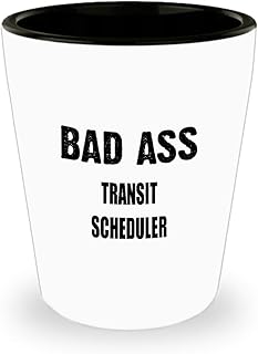 Amorfos Funny Transit Scheduler Gifts For Women And Men - Shotglass For Practitioner Or Student, Creative Transit Scheduler Shot Glass