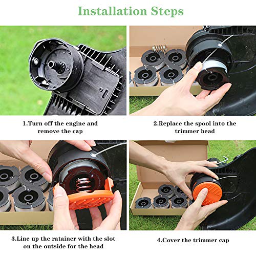Bobine pour débroussailleuse Black & Decker avec fils Reflex et capuchons - 6