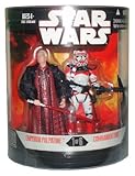 Star Wars Year 2006 Exclusive Order 66 Canister Series 1 (#1 of 6) 2 Pack 4 Inch Tall Action Figure - EMPEROR PALPATINE with Red Lightsaber and COMMANDER THIRE with Blaster Rifle