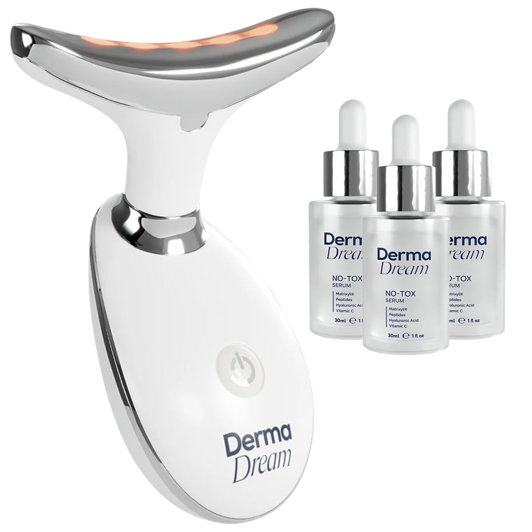 MyoGlow MyDermaDream Appareil de sculpture du corps, du bras, du cou et du visage à LED associé à un approvisionnement de 90 jours de sérum NoTox