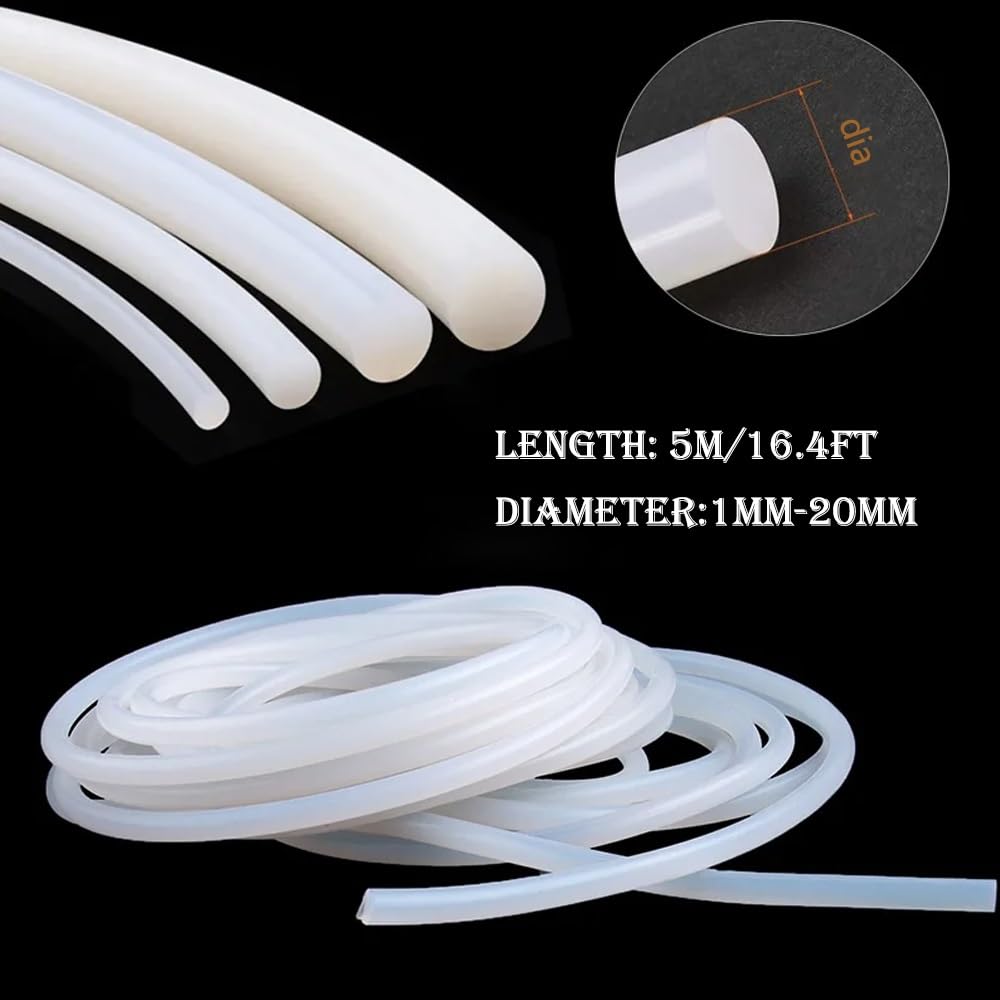 Tira de sellado de silicona， Cordón de silicona sólido de 3 metros/10 pies, diámetro de 1mm-20mm, junta de goma blanca, tiras de sellado embellecedoras, anillos redondos, resistente al agua y a altas