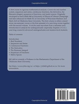 Basic Analysis I: Introduction to Real Analysis, Volume I