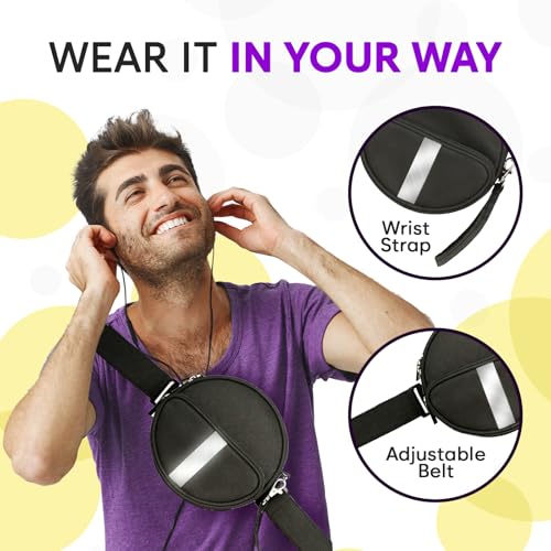 KLIM Portable CD Player Case, Waterproof Portable CD Player Carrying Case, Adjustable Strap, Suitcase with 3 Compartments
