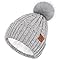 Bequemer Laden Bonnet Hiver Femme - Bonnets Chauds Tricotés avec Double Doublure Polaire, Mignons Pompon Cadeau Femme