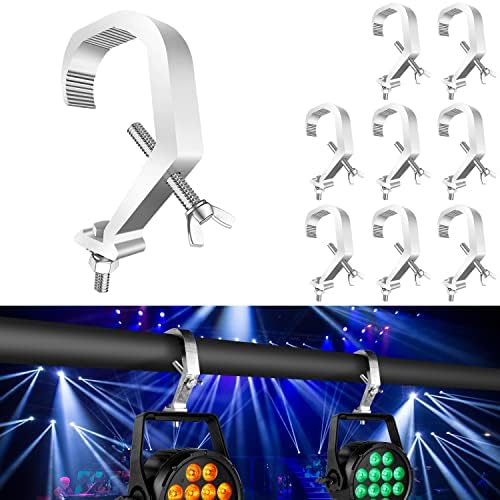 Stage Light Clamps Hook 8 Pack, Czgor Stage Lighting Clamp Hanging Device Max.Load 90lb Aluminum Alloy Truss C-Clamp Used for Par Light Moving Head Beam Stage Lighting Accessories (35-58mm 90lb)