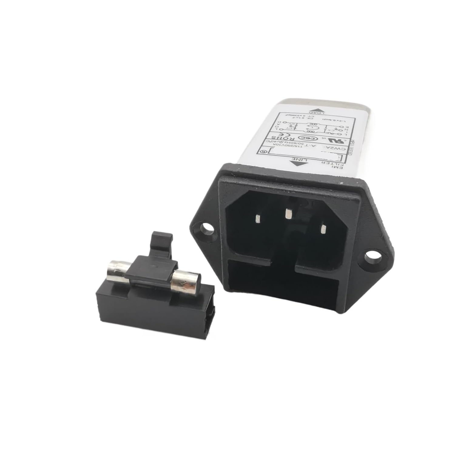 Single-Phase AC Socket Fuse Power Filter CW2A-10A-T CW2C-06A-T Anti-Interference Filter(CW2A -10A -T 10A with Insurance)