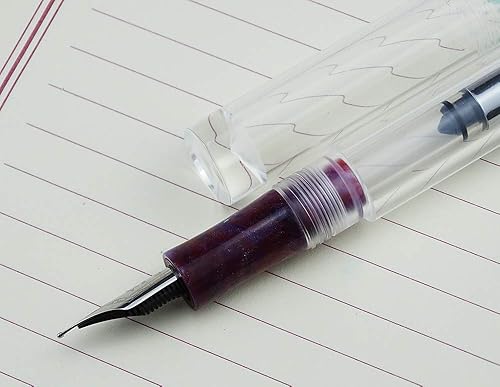 Miniatura 10 de Lanxivi Majohn C1 Fouintain - Bolígrafo doblado, de tamaño fino a ancho, relleno de cuentagotas y convertidor, mini bolígrafo acrílico transparente