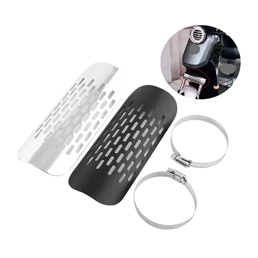 Scudo Termico Scarico Moto Protezione Della Copertura Dello Scudo Termico Del Tubo Del Silenziatore Di Scarico Cromato Per Moto Per Per Dyna Per Softail Per Sportster(02 Silver)