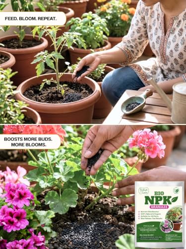 Image of Bombay Greens Plant Granules - 100% Organic NPK Rich Growth,Flower & Fruit Booster | Plant Food Home Garden, Pot Plants,Indoor Plant,Plant Food,Potted Plant Nutrients - 900 Grams