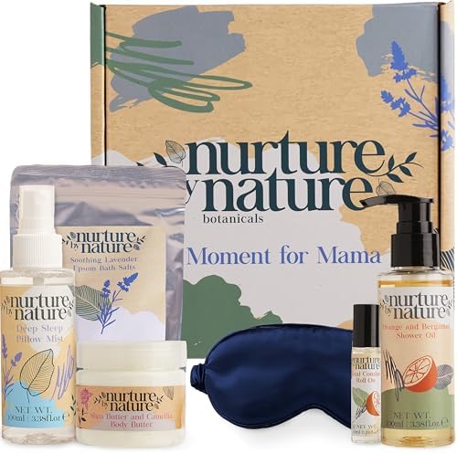 Nurture by Nature New Mom Gift Basket - 6 Piece Self Care Package