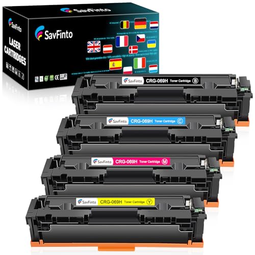 SavFinto CRG-069H Zamiennik kaset z tonerem do Canon 069H CRG-069H 069 CRG-069 toner do Canon imageCLASS LBP673Cdw LBP674Cdw LBP674Cx MF751Cdw MF753Cdw MF752Cdw MF754Cdw 755Cdd W MF756C (4 sztuki)