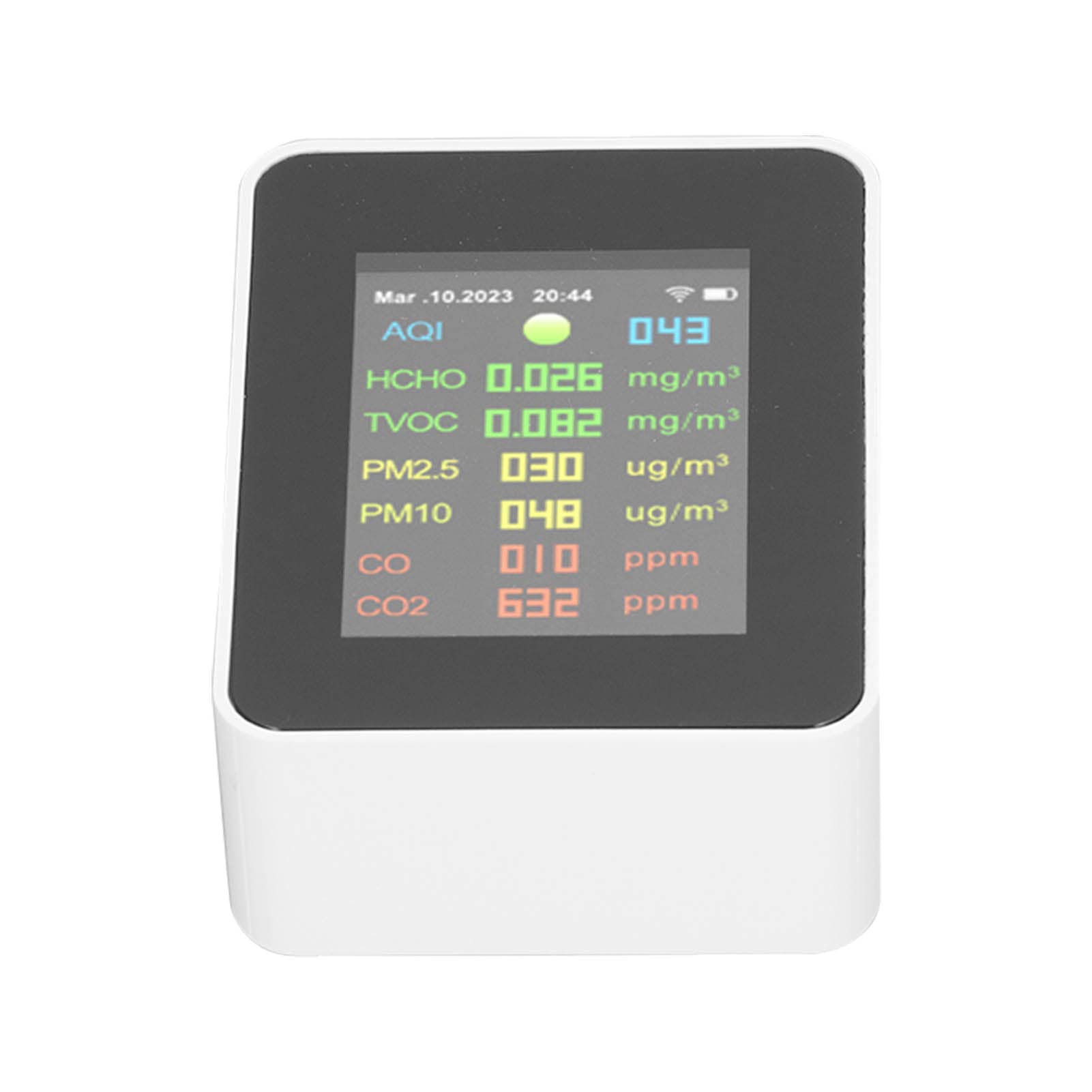 Detektor Jakości Powietrza, Monitor Jakości Powietrza 9 w 1 WiFi PM2,5, Temperatura i wilgotność TVOC PM10 Monitor Jakości Powietrza, Wyświetlacz LCD Zmierzona wartość w Czasie