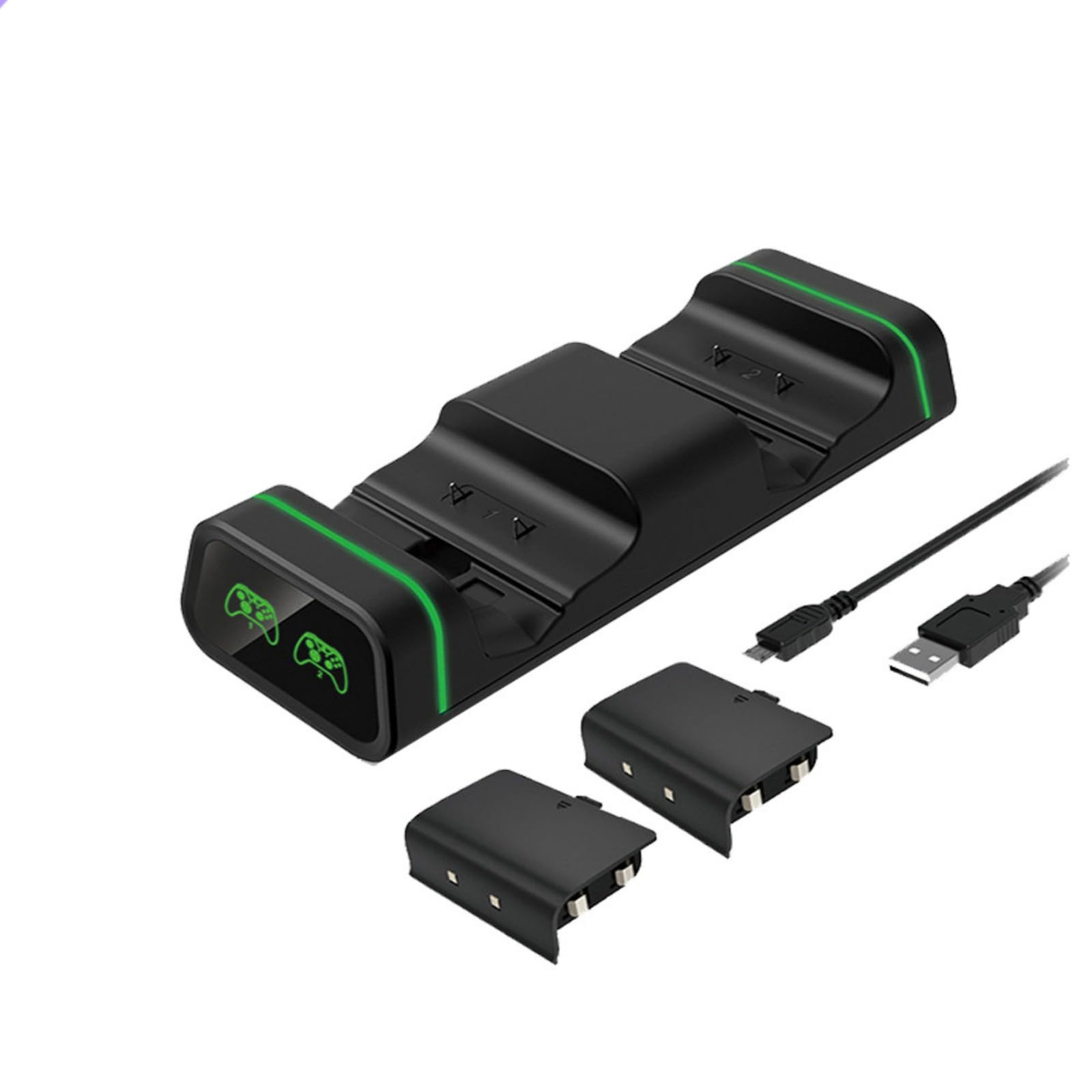 1 set doppio controller stazione di ricarica per controller X1S/X1X con 2 pacchi batteria ricaricabile