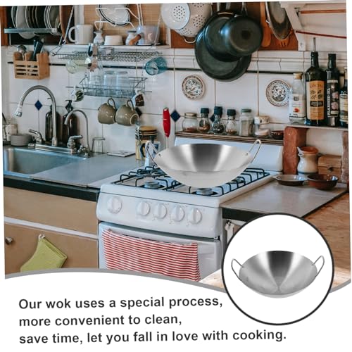 Wok de acero inoxidable con doble asa y antiadherente miniatura 4