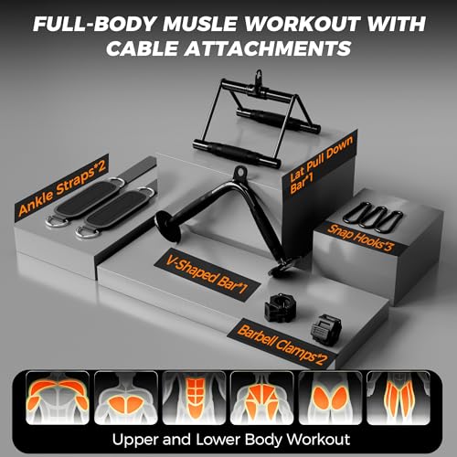 Image of Mikolo Home Gym, Workout Station with 152LBS Weight Stack, Multifunctional Home Gym Equipment, Exercise Equipment for Full Body Strength Training