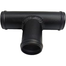 38mm 1-1/2" Universal Aluminum Coolant T-Pipe Hose Fitting 3-Way Radiator Connector Tube Black