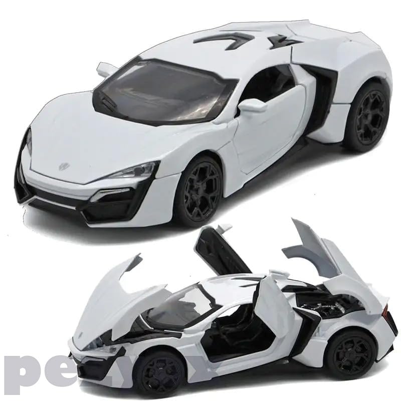 Image of Lykan Hyper Toy car Metal Die Cast Open Door Sports Car Toy for Boys with Light & Car Sound for Kids (White)