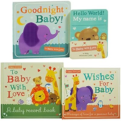 To Baby With Love Baby Gift Set 4 Books Set With 16 Milestone Cards