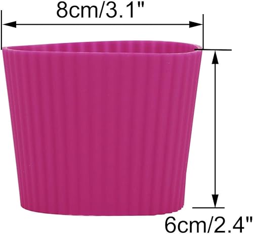 Miniatura 2 de uxcell Funda protectora de silicona antideslizante para botella de vidrio, color fucsia