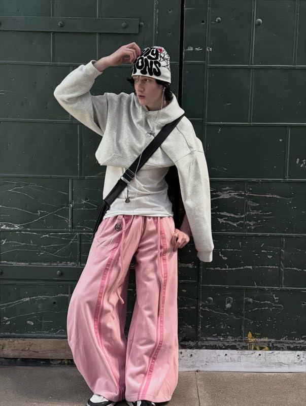 Aelfric Eden Herren Baggy Jogginghose Damen Barrel Sweatpants Baumwolle Kordelzug Freizeithose Wide Leg Elastic Sporthose mit Taschen