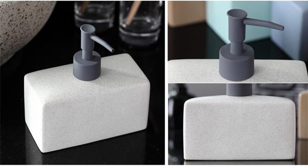Soap Pump Dispenser Simple Rectangle Ceramic Portable Soap Dispenser Shampoo Bottle Jar Bathroom Accessories 500ml Lotion Bottle Bottles Dispenser (Color : E)