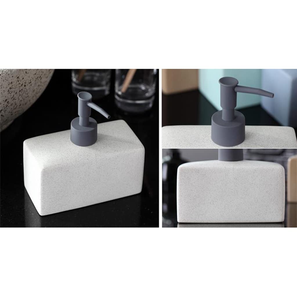 Dispensador de jabón para baño, Sencillo, Rectangular, de cerámica, portátil, para champú, loción, Accesorios de Cocina, 500 ml (Color: Gris)