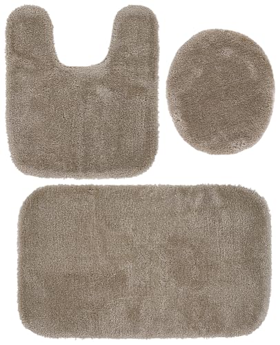 Garland Rug Finest Luxury Brown Taupe 3-Piece Set Ultra Plush Washable Bath Rug Set - Soft, Absorbent, And Stylish For Your Bathroom