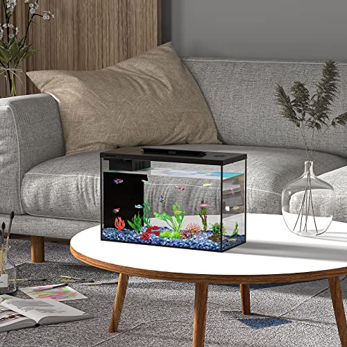 Eraark Aquarium Kit 5 Gallon Betta Fish Tank Self Cleaning, Smart Aquarium That Supports Bluetooth, Small Fish Tank With Filter Light Water Pump, Fish Tank Starter Kits Fish Bowl (Empty) #TOP4