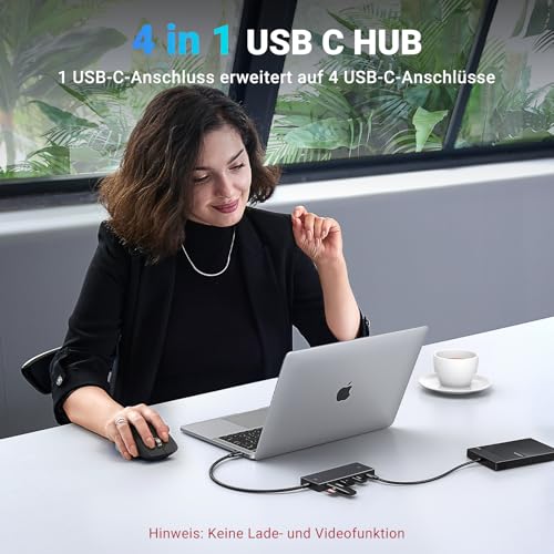 UGREEN USB C Hub 10 Gbps, Adapter mit 4*USB C 3.2 Ports (30cm) – Ansicht 3