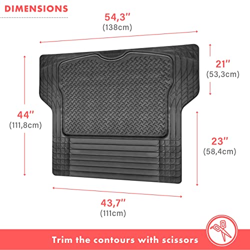 Vaygway Heavy Duty Cargo Liner Trunk Floor Mat – All Weather Trunk Protection Floor Mat - Black Rubber Trimmable Durable Cargo Auto Mat – Universal Fit Car Suv Truck Auto #TOP3
