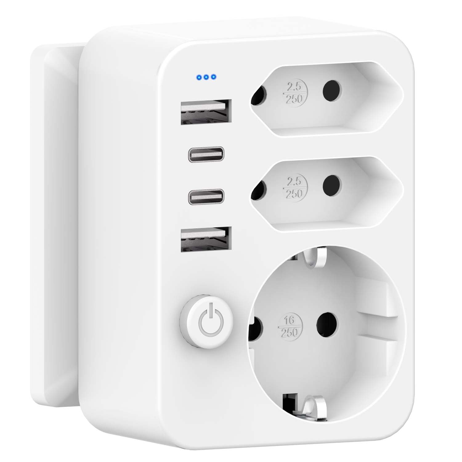 Aipsdo Mehrfachsteckdose Mit USB Doppelstecker Für Netzstecker, USB C Adapter, Steckdosenadapter, Mehrfachstecker