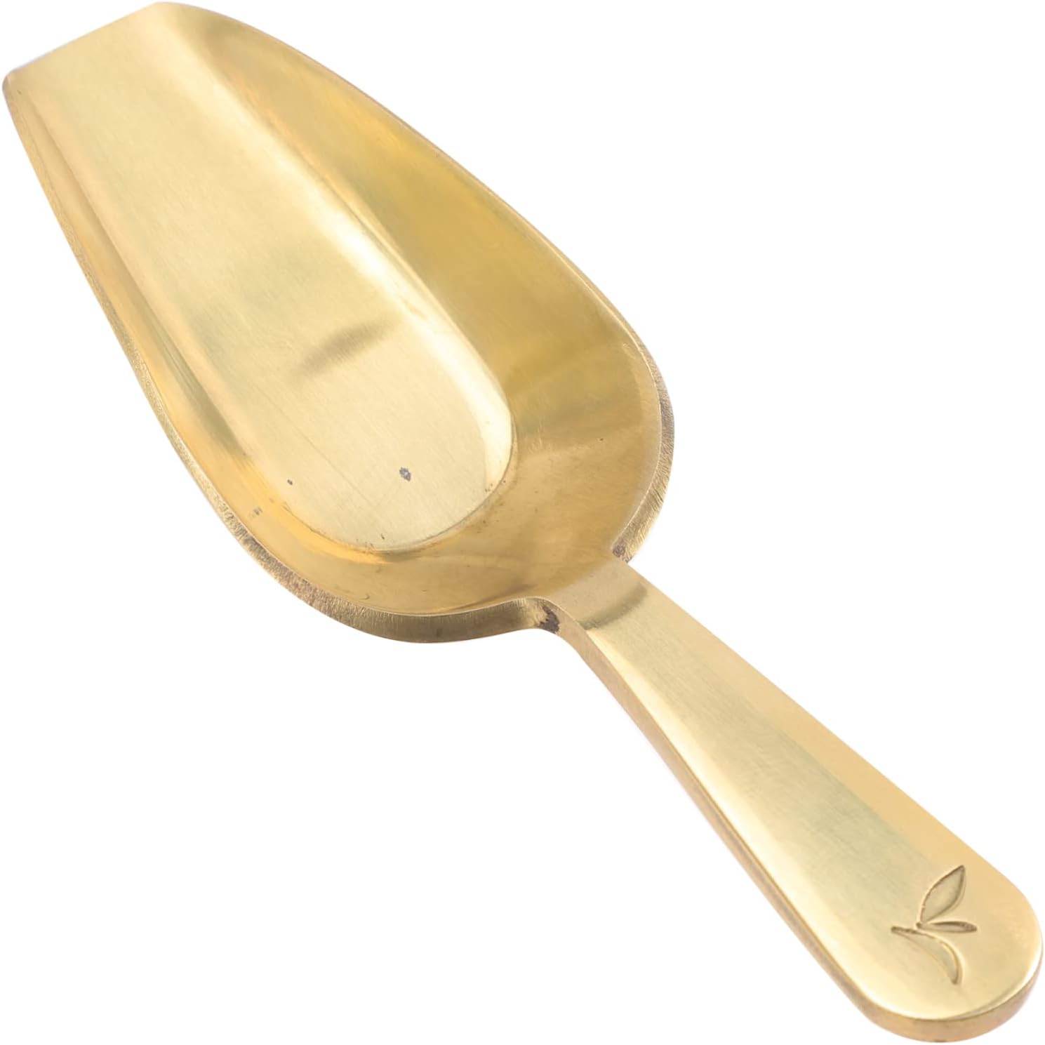 LIFKOME 4pcs Brass Tea Scoop and Coffee Bean Spoon Mini Handmade Spoon for Loose Tea and Coffee Lightweight Kitchen Accessory for and