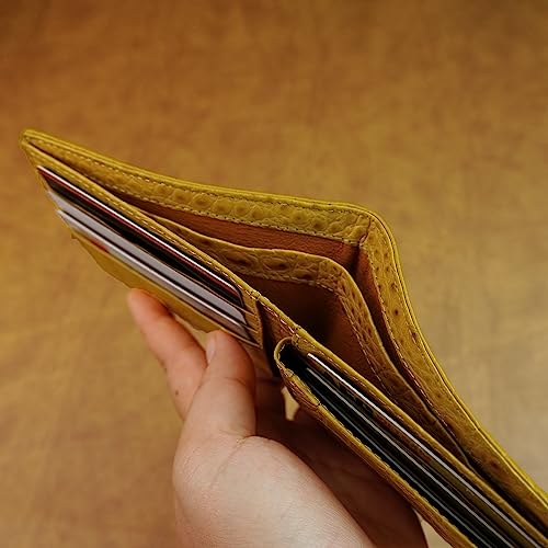 Image of HATA Men Leather Bifold Wallet RFID Blocking Front Pocket Exotic Billfold Handmade Gift For Birthday Wedding Anniversary Father's Day