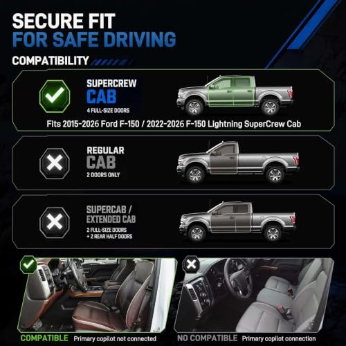 Image of OEDRO Floor Mats Fit for 2015-2026 Ford F150 Super Crew Cab