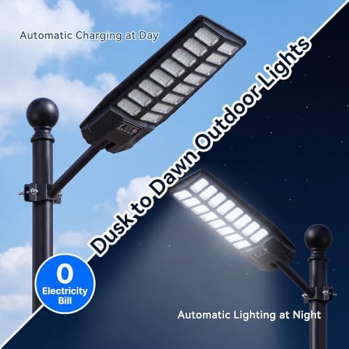 EZYGOIN Solar Street Lights Outdoor Waterproof 1 Pack, Dusk to Dawn Lights — view 4