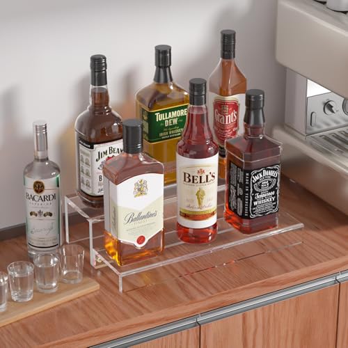 Image of JUESHA 2 Tier Liquor Bottle Display Shelf