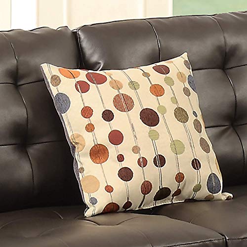 Poundex Bobkona Soft Bonded Leather 4 Piece Sectional with Ottoman Set (F6934), Espresso