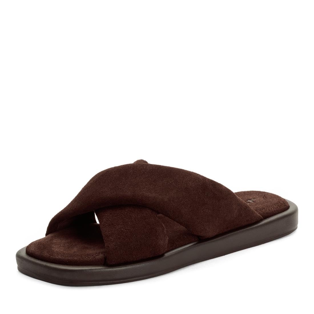 Tamaris Women's leather mules flat brown 5.5 UK