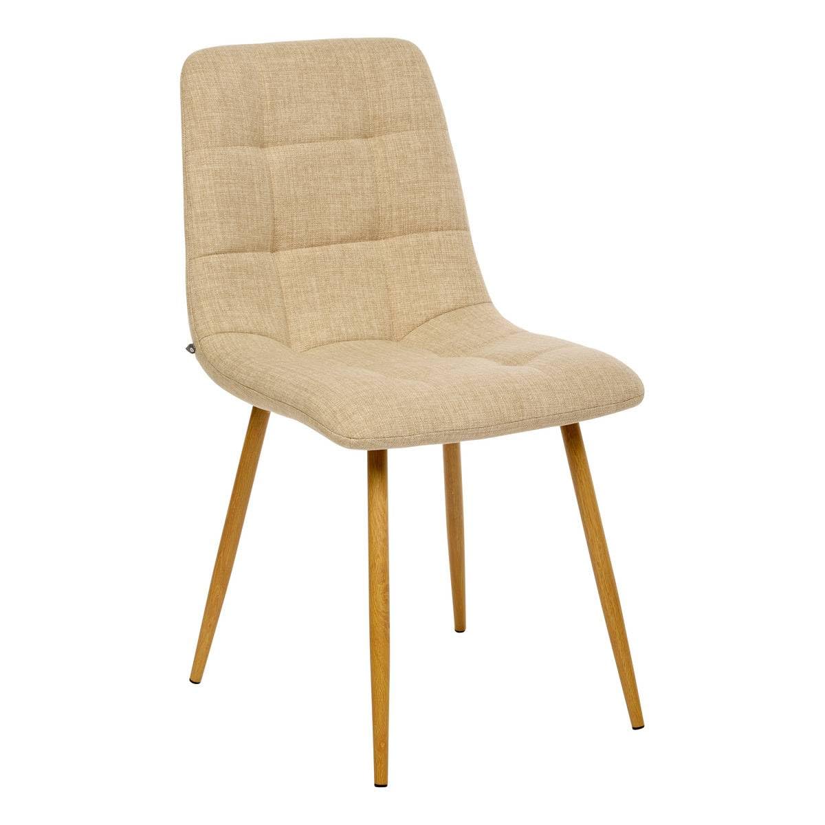 Atmosphera - Chaise Sirac Beige Lin - Mobilier Style Scandinave - Salle à Manger, Cuisine, Bureau, Salon