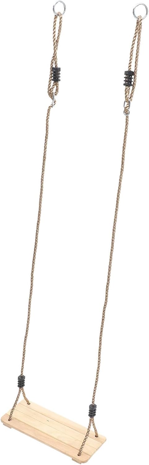 Uonlytech Outdoor Wooden Swing for Pine Hanging Playground Seat Backyard Swing for Boys and Enhances Coordination and Outdoor Fun