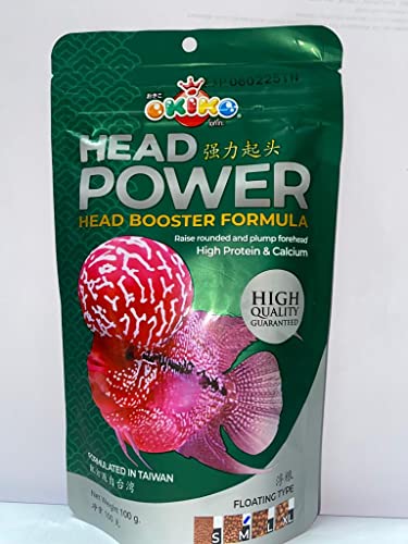 Image of Okiko Head Power(Head Up)Flowerhorn Fish Food Pellet With Head Booster Formula -100 Gms(Medium), For All Life Stages