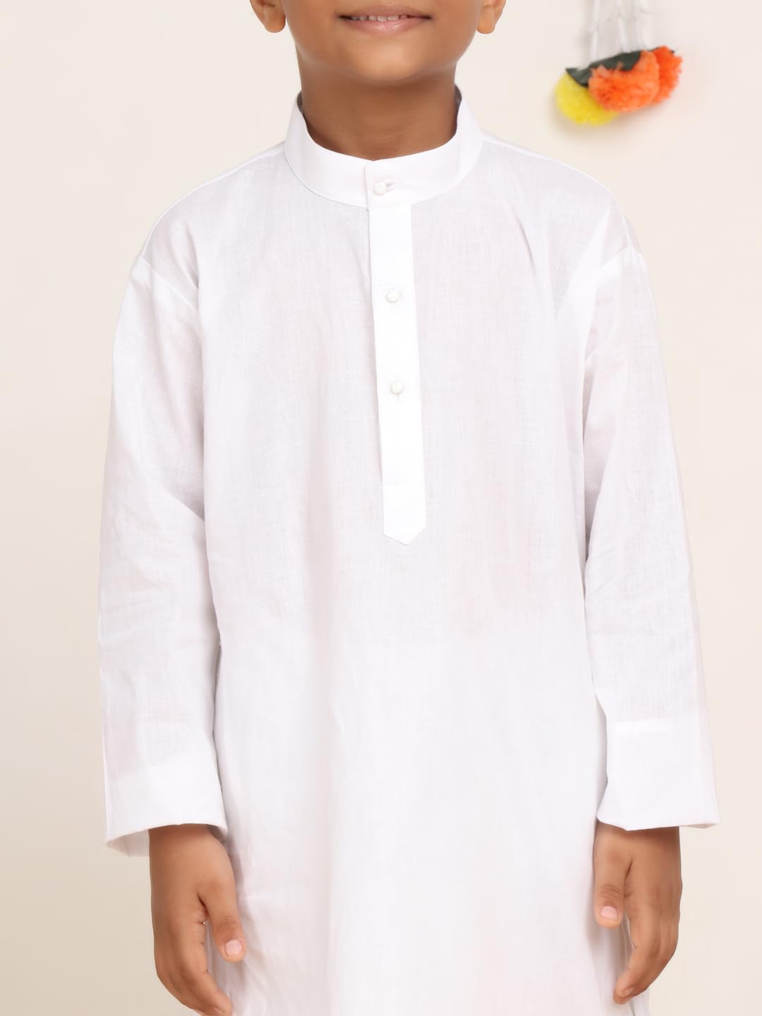 Baba & Baby Boy's Cotton Solid White Kurta Dhoti Set (White Dhoti, 6-12Months) - Image 7 thumbnail